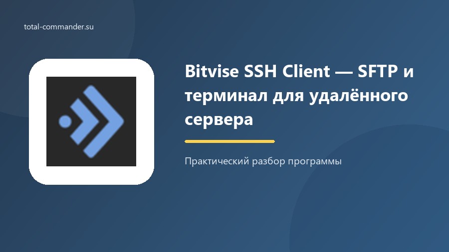 Bitvise SSH Client — SFTP и терминал для удалённого сервера