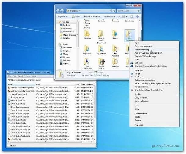 Интерфейс Everything в Windows